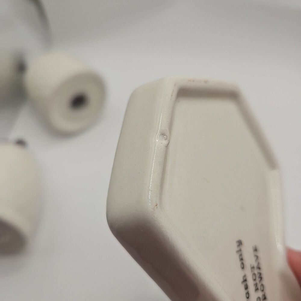 White Ceramic Bee Hive Salt and Pepper Shakers with Honeycomb Tray 3" - Picture 13 of 16